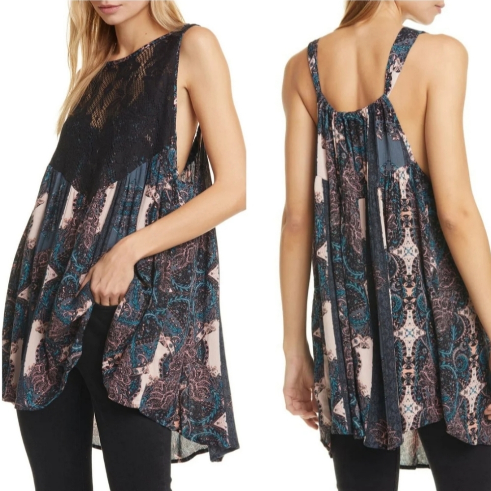 Free People Count Me In Trapeze Tunic Dress M